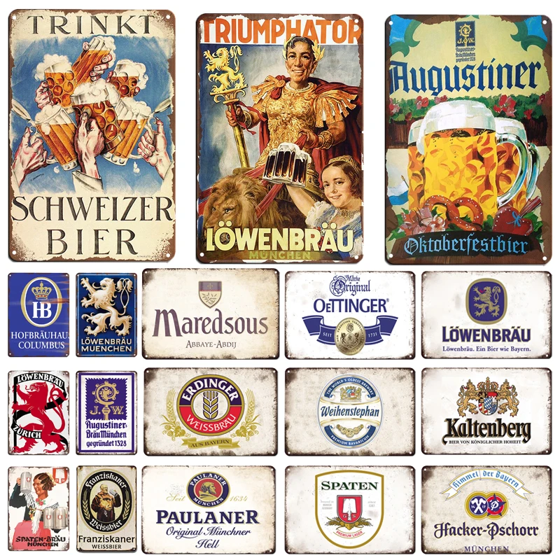 Germany Home Decor - Retro Vintage Germany Paulaner Beer Tin