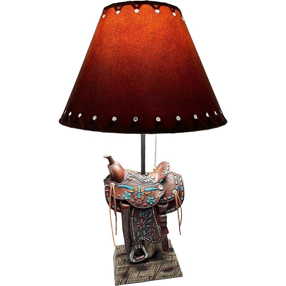 Home Decor Living Room - Western Brown and Teal Longhorn Cowboy-Style