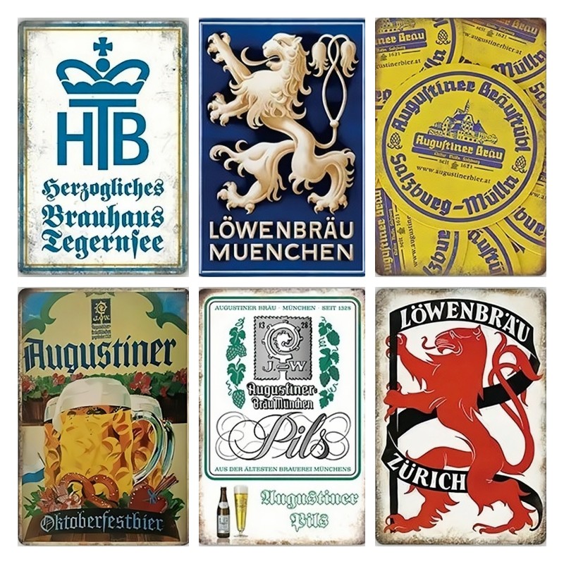 Germany Home Decor - Vintage Germany Beer Brand Plaque Metal