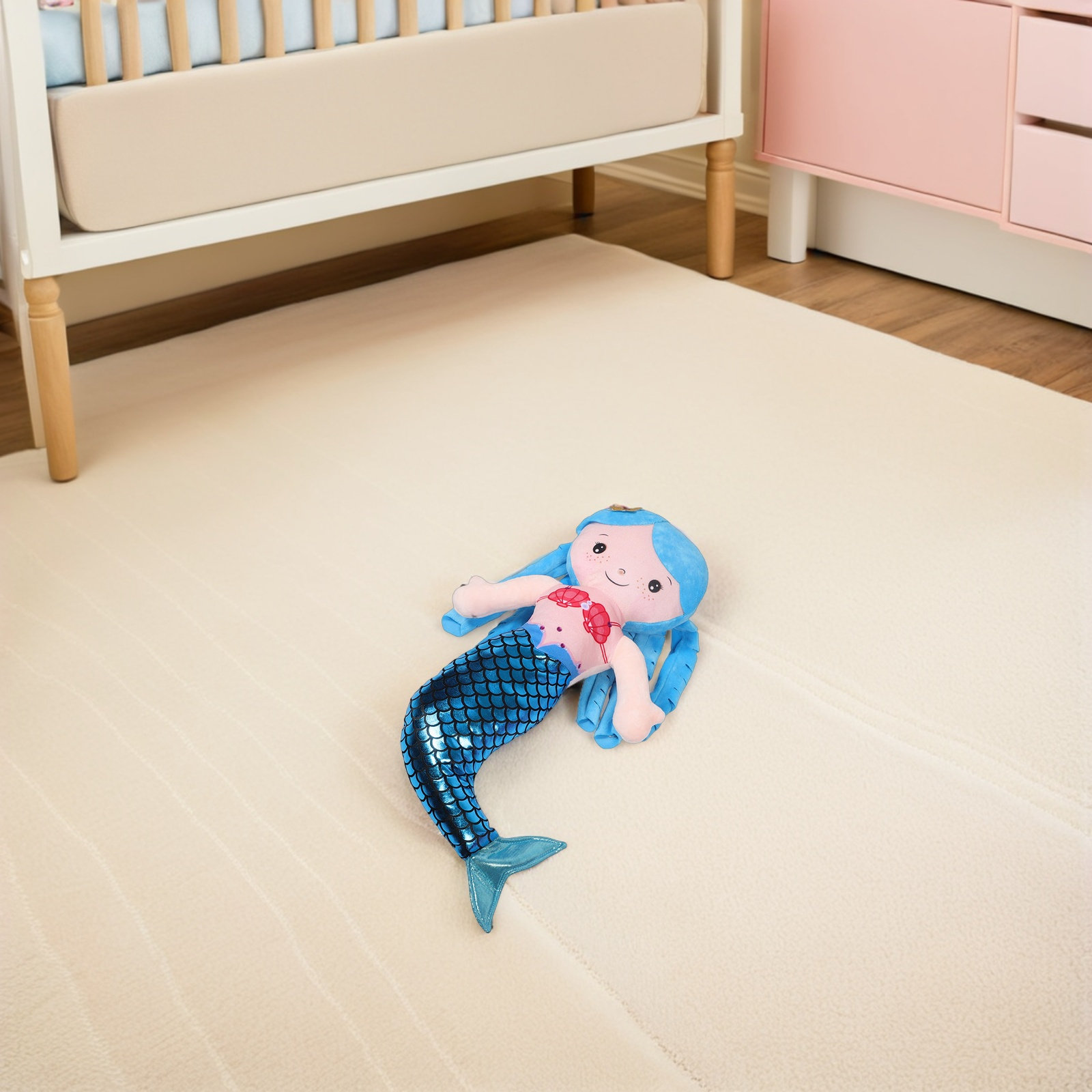 Decorative Throw Pillow - 2Pcs Mermaid Pillow Soft Stuffed Cartoon