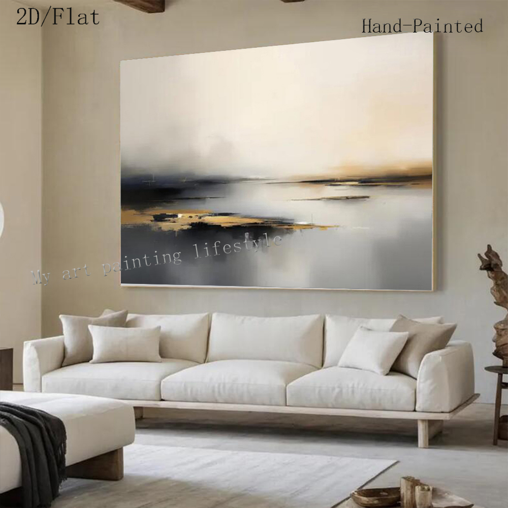 Home Decor Free Images - Large Abstract Oil Painting Hand Drawn