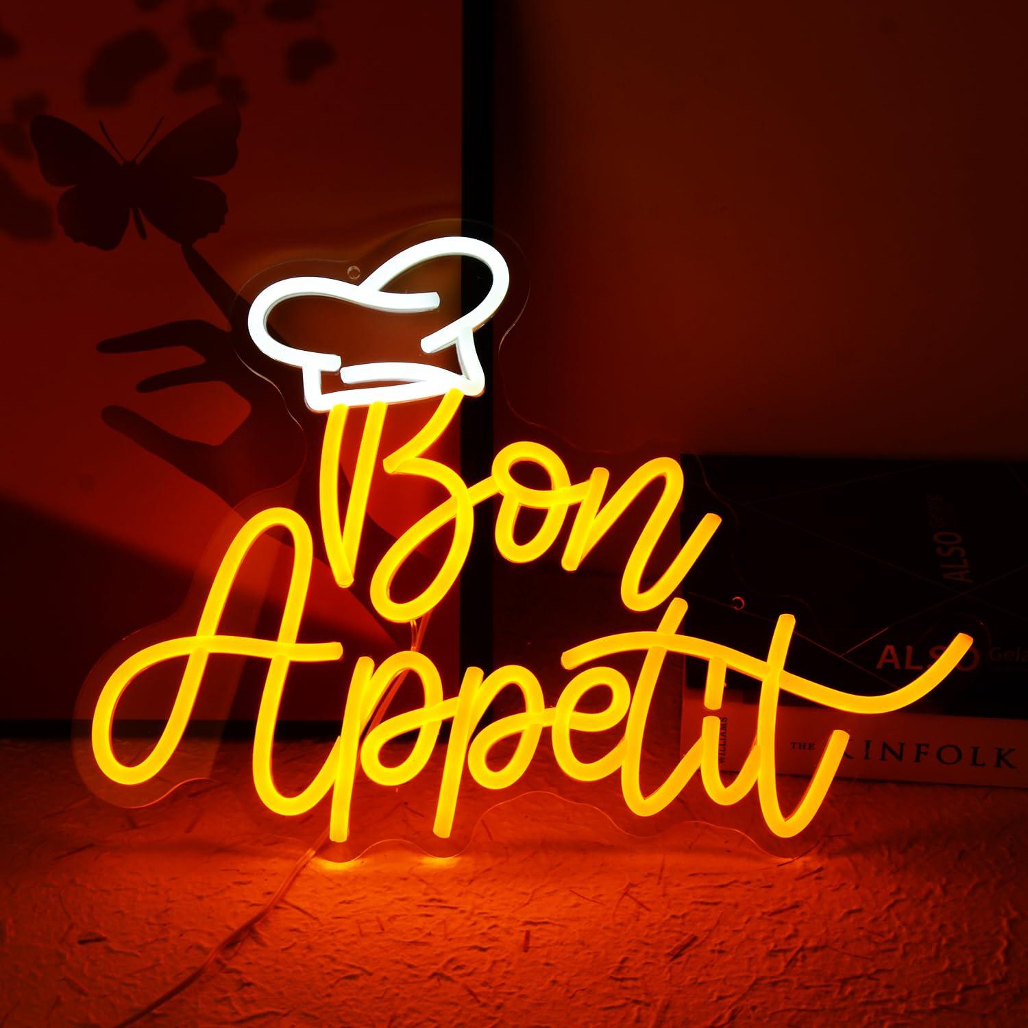 Home Decor Lighting - Bon Appetit Chef Hat Neon Sign