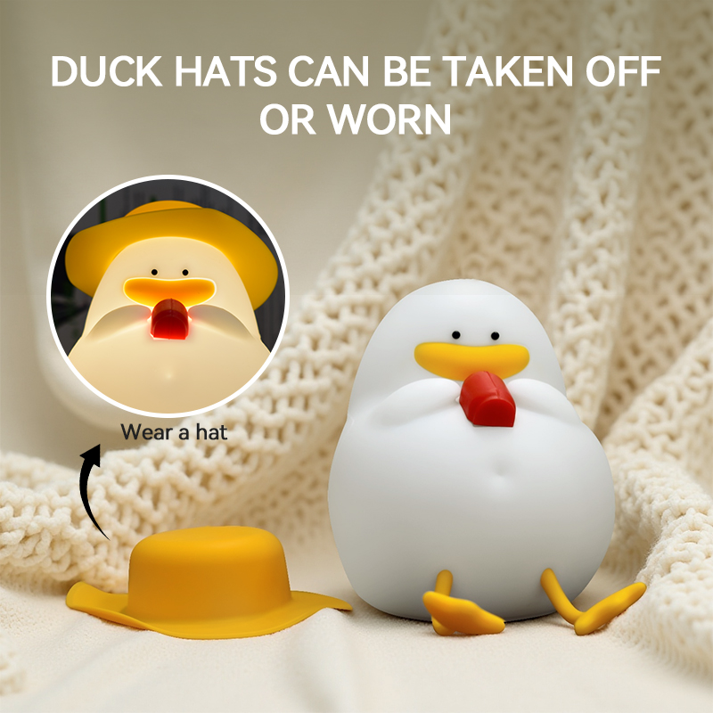 Home Decor Lighting - Happy Duck Night Light,Touch-Control Bedside Lamp,Chargable