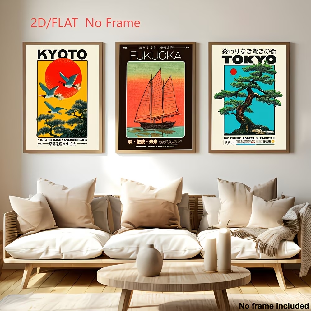 Home Decor Japanese - 3pcs Japanese Suitable For Kyoto Fukuoka