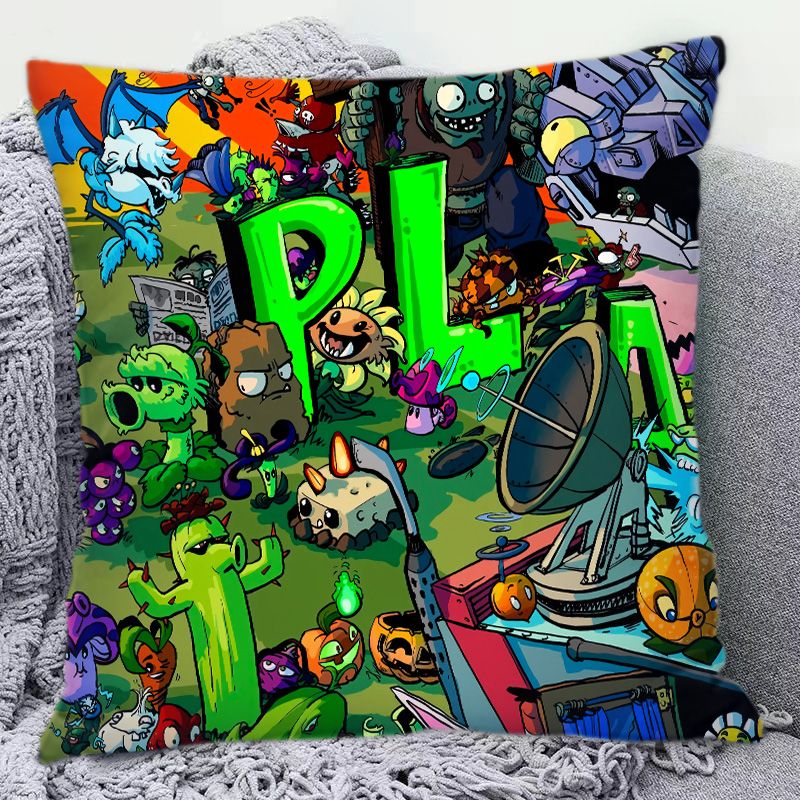Plants Vs. Zombies Cute Cartoo - Decorative Throw Pillow 评论和价格