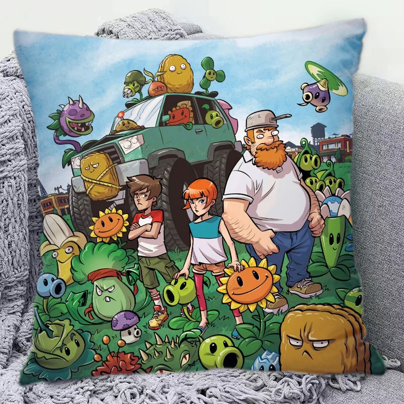 Plants Vs. Zombies Cute Cartoo - Decorative Throw Pillow 评论和价格
