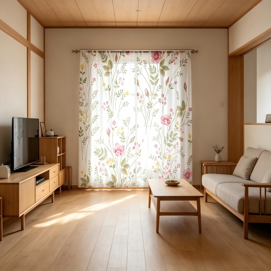 2PCS Digital Print Sheer Curta - Home Decor Yellow 评论和价格