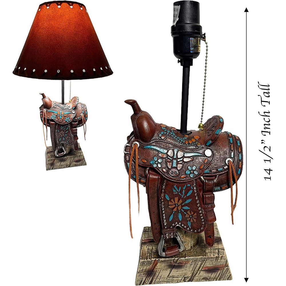 Western Brown and Teal Longhor - Home Decor Living Room 评论和价格