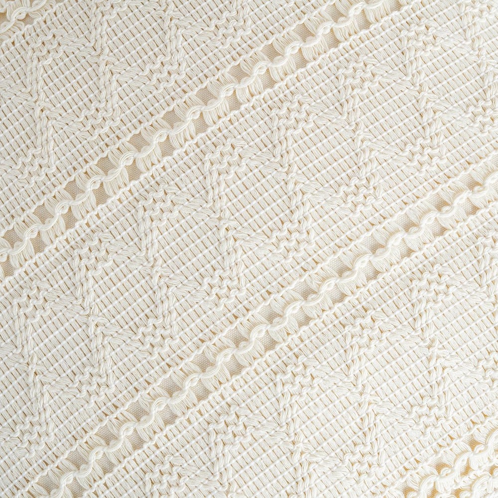 Boho Cream Lumbar Pillow Cover - Decorative Throw Pillow 评论和价格