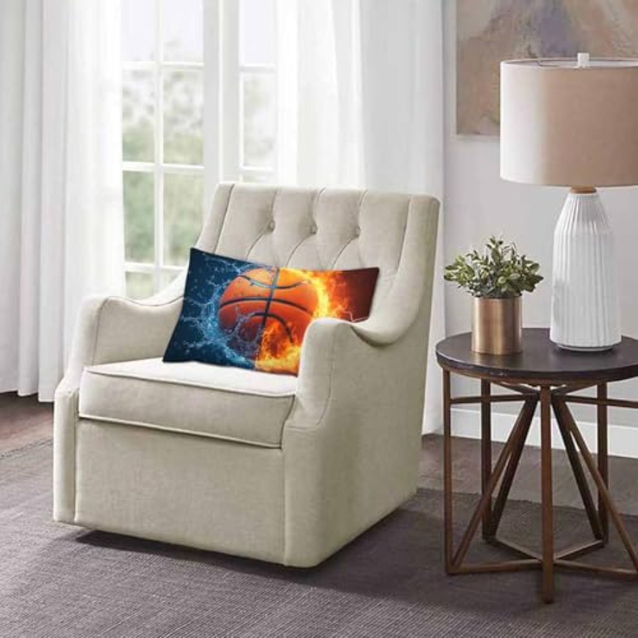 Throw Pillow Cover Fire and Ic - Decorative Throw Pillow 评论和价格