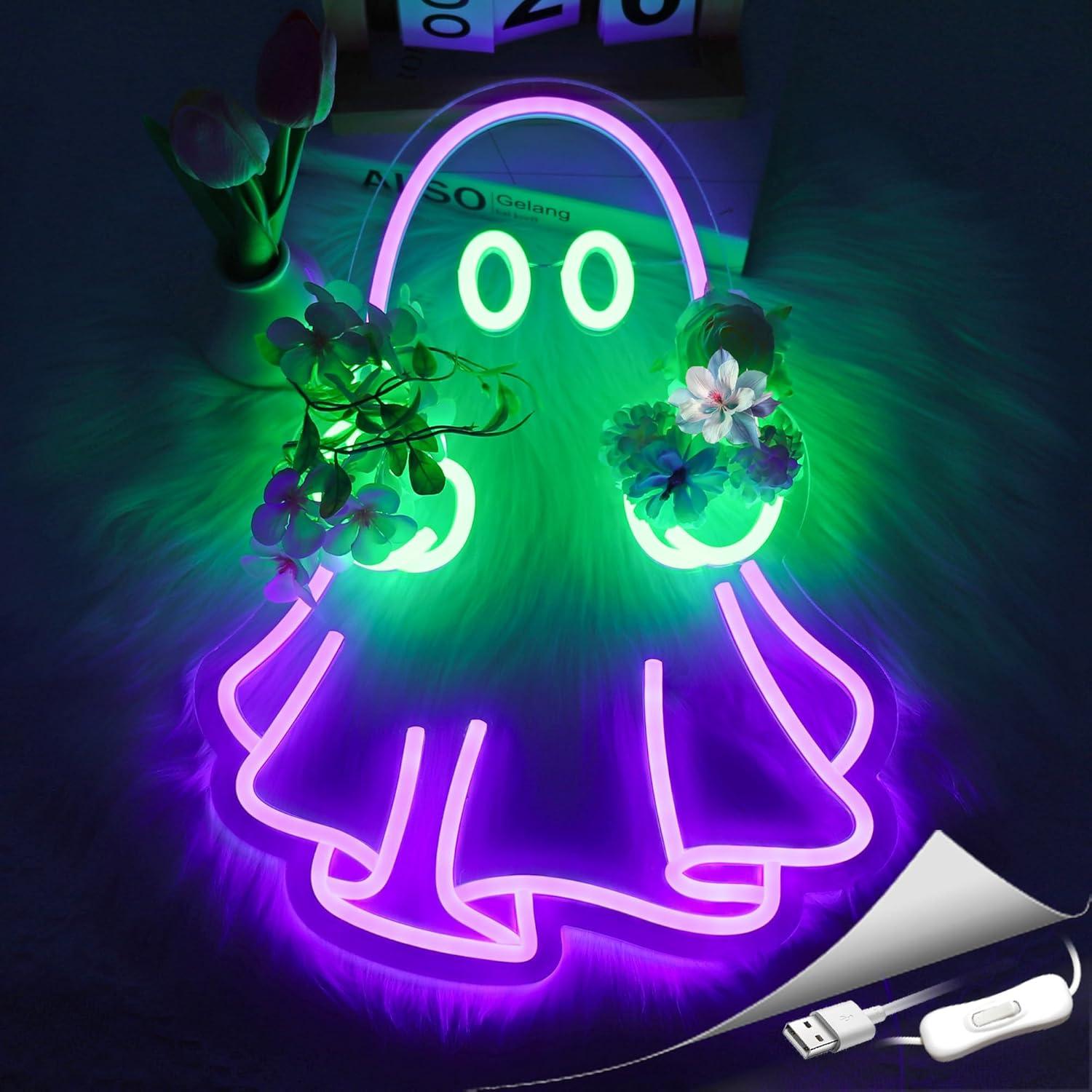 Ghost Neon Sign USB Powered LE - Home Decor Lighting 评论和价格