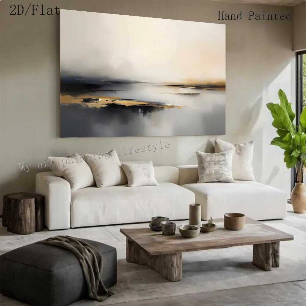 Large Abstract Oil Painting Ha - Home Decor Free Images 评论和价格