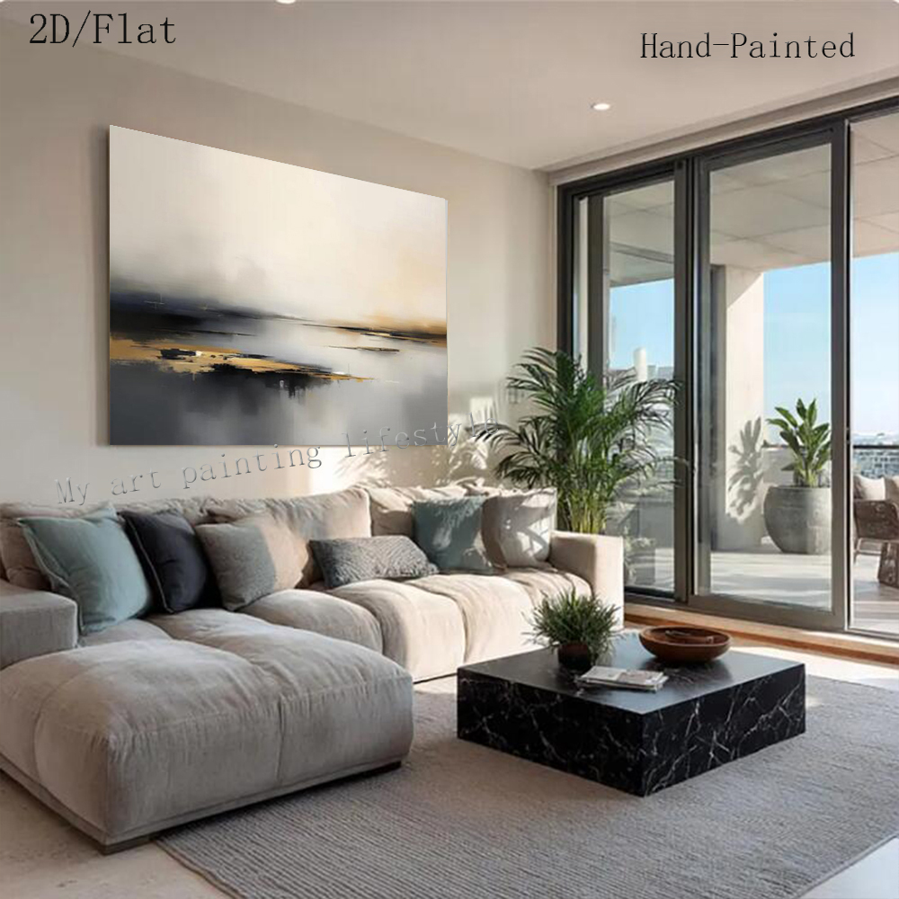 Large Abstract Oil Painting Ha - Home Decor Free Images 评论和价格
