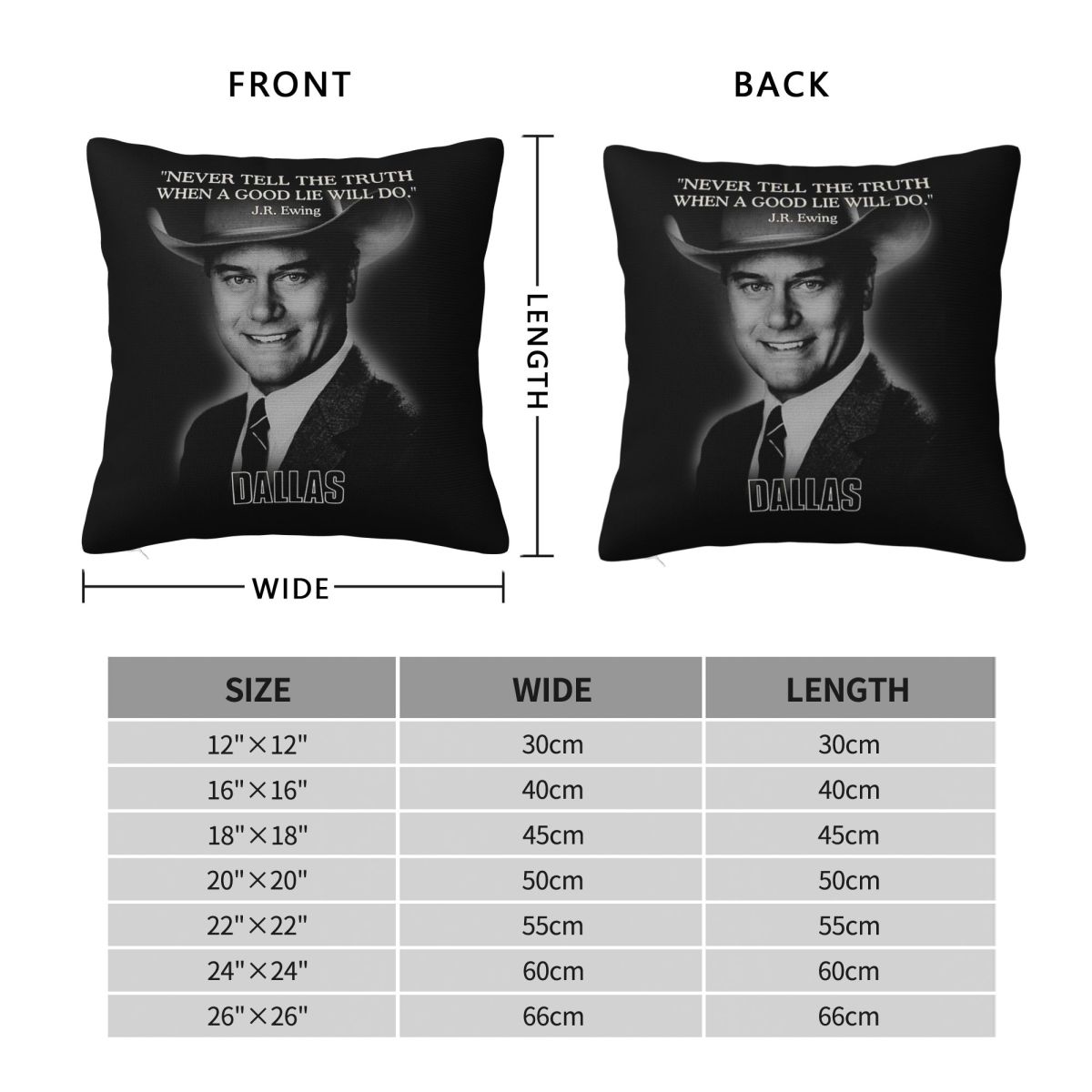 Dallas Jr Ewing Quote Square P - Home Decor Dallas 评论和价格
