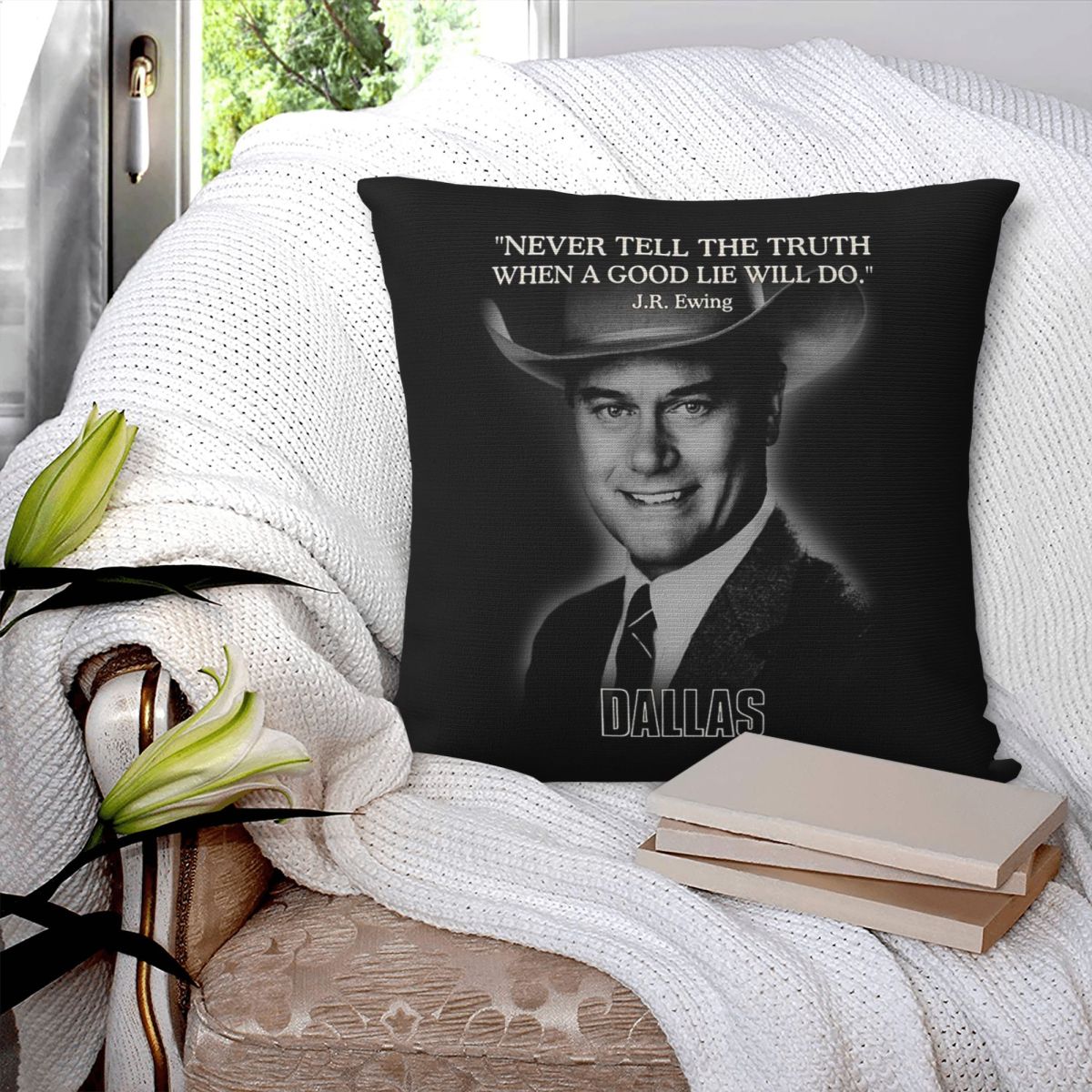 Dallas Jr Ewing Quote Square P - Home Decor Dallas 评论和价格
