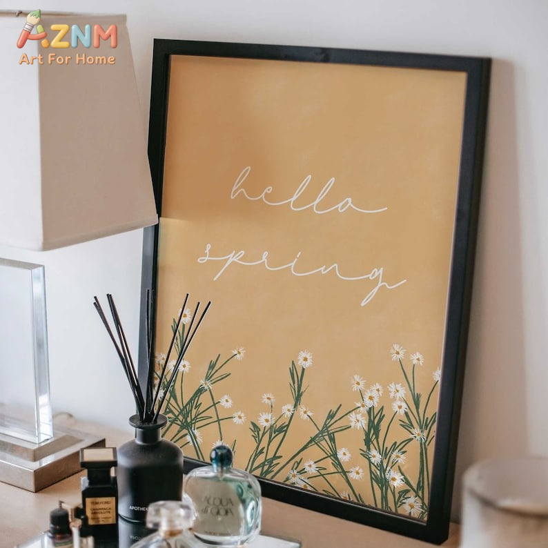 AZNM Unframed Canvas Print Hel - Home Decor Yellow 评论和价格