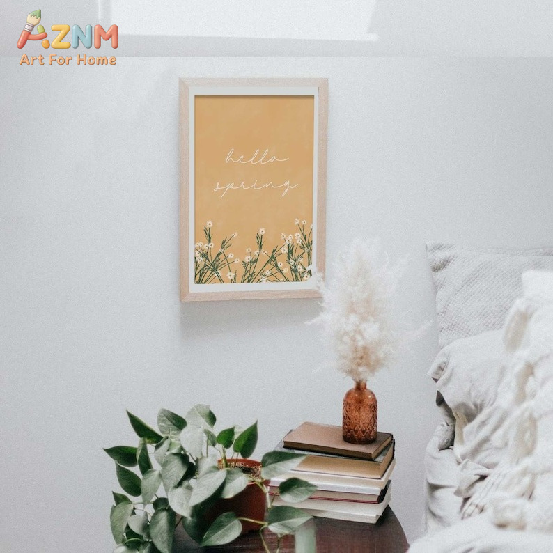 AZNM Unframed Canvas Print Hel - Home Decor Yellow 评论和价格