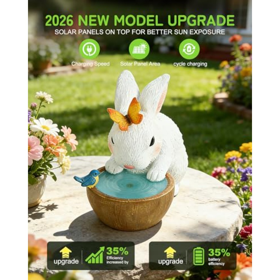Solar Bunny Garden Outdoor Sta - Home Decor Garden 评论和价格