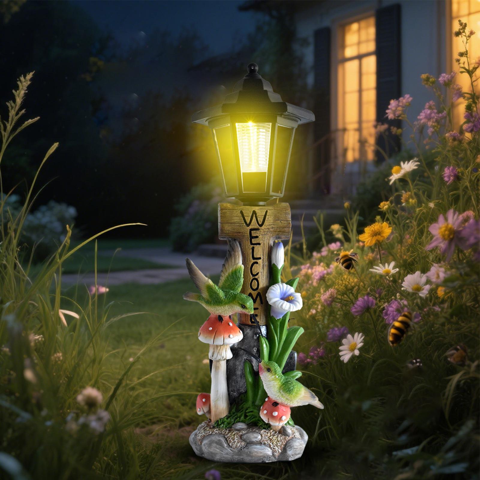 Solar Garden Lights Statue Aut - Home Decor Garden 评论和价格