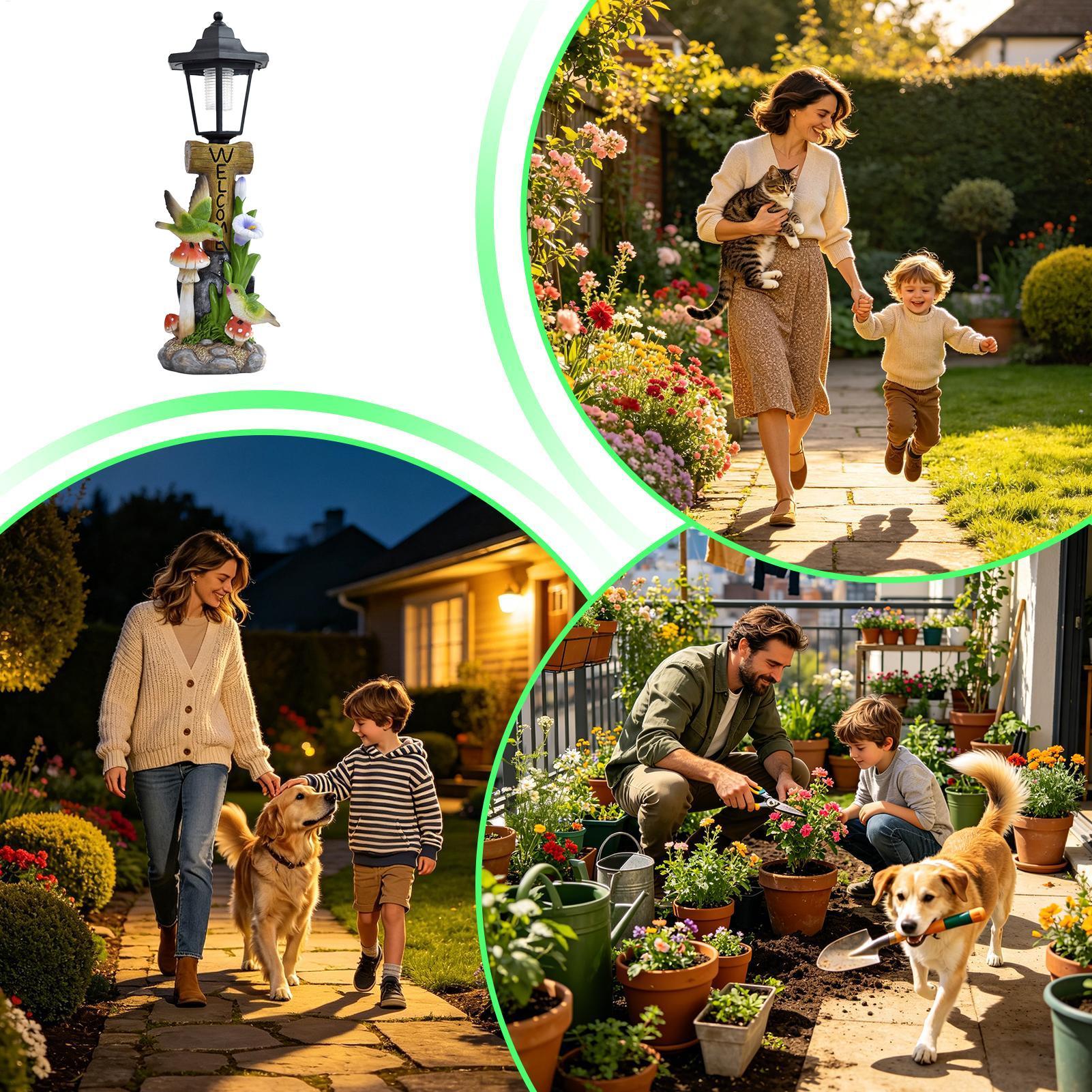 Solar Garden Lights Statue Aut - Home Decor Garden 评论和价格
