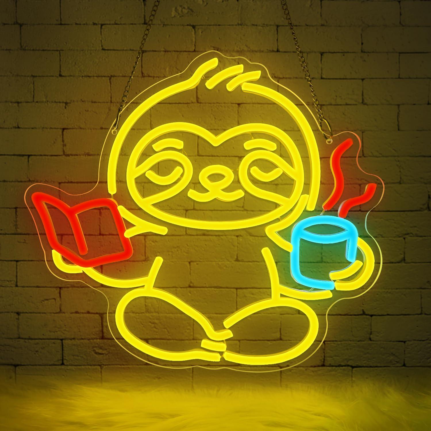 Sloth Neon Sign USB Dimmable L - Home Decor Lighting 评论和价格