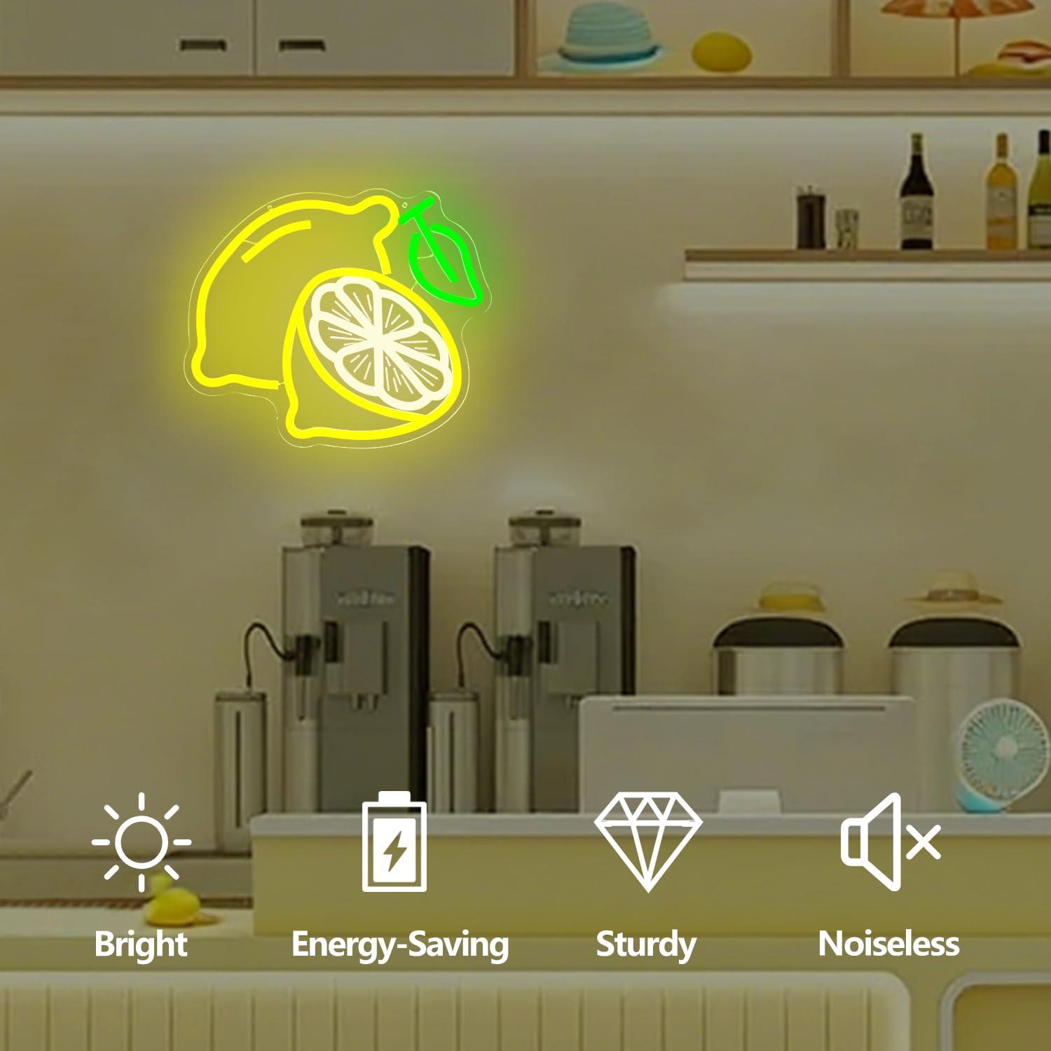 Lemon Neon Sign Dimmable LED L - Home Decor Lighting 评论和价格