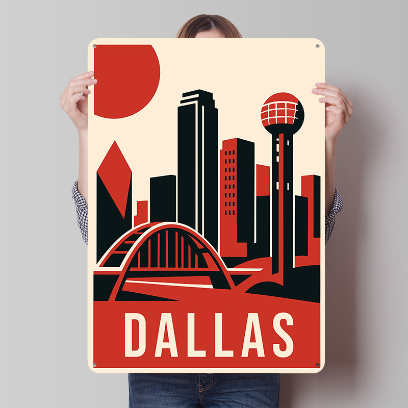 Dallas Vintage Travel Printed  - Home Decor Dallas 评论和价格