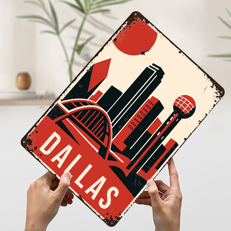 Dallas Vintage Travel Printed  - Home Decor Dallas 评论和价格