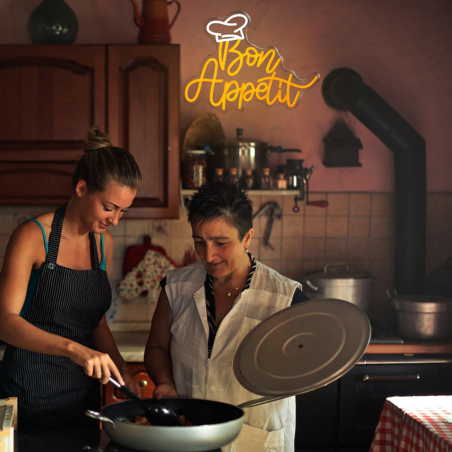 Bon Appetit Chef Hat Neon Sign - Home Decor Lighting 评论和价格