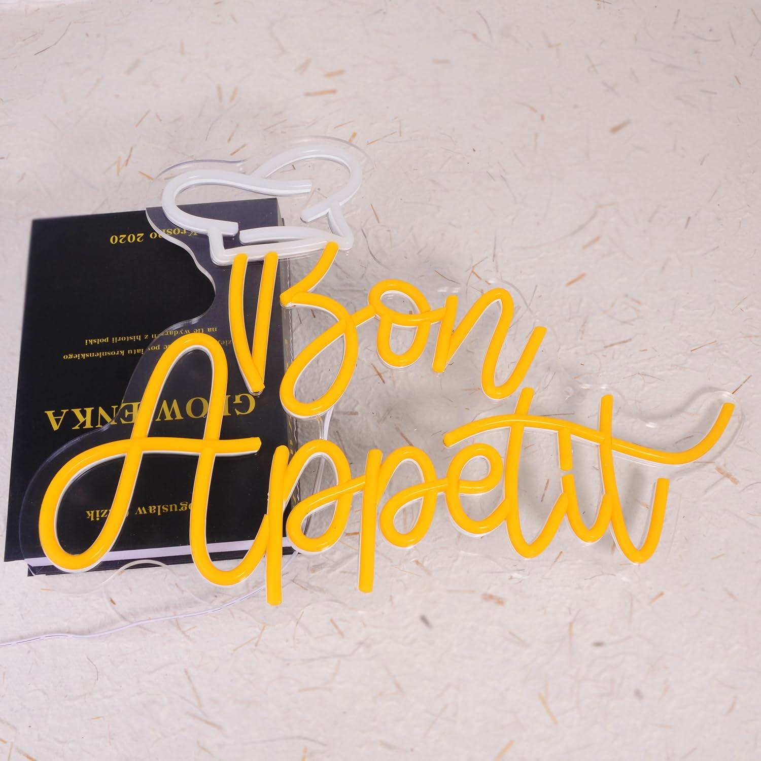 Bon Appetit Chef Hat Neon Sign - Home Decor Lighting 评论和价格