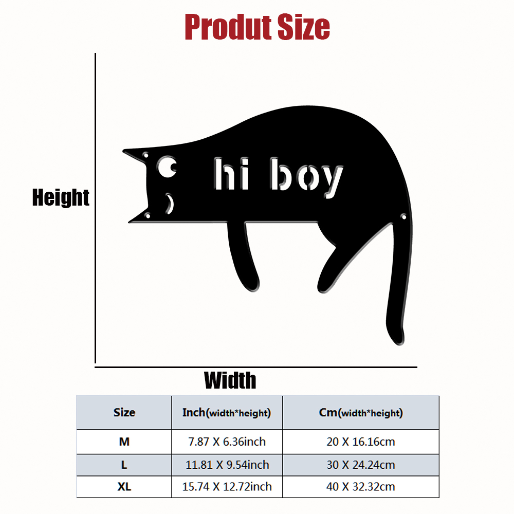1Pc Custom cat Metal Door Stre - Home Decor Garden 评论和价格