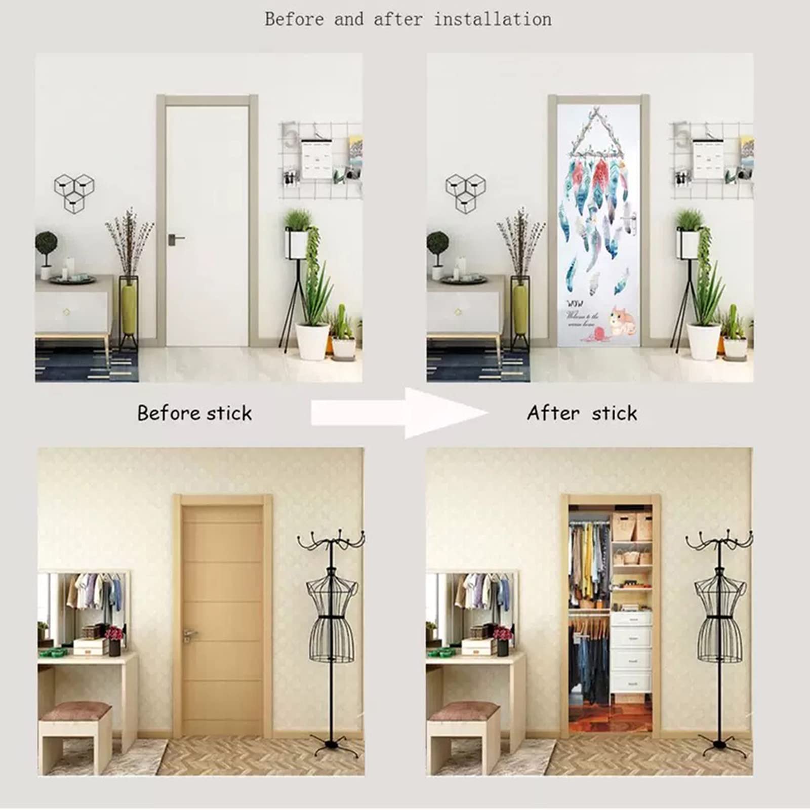 Custom Door Stickers Wallpaper - Home Decor Free Images 评论和价格