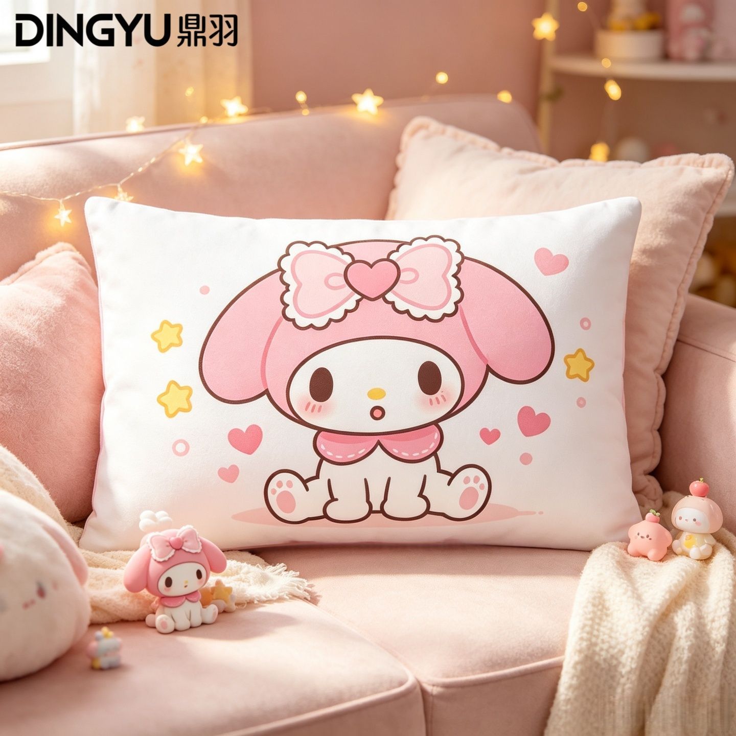 Hello Kitty Cartoon Crystal Ve - Decorative Throw Pillow 评论和价格
